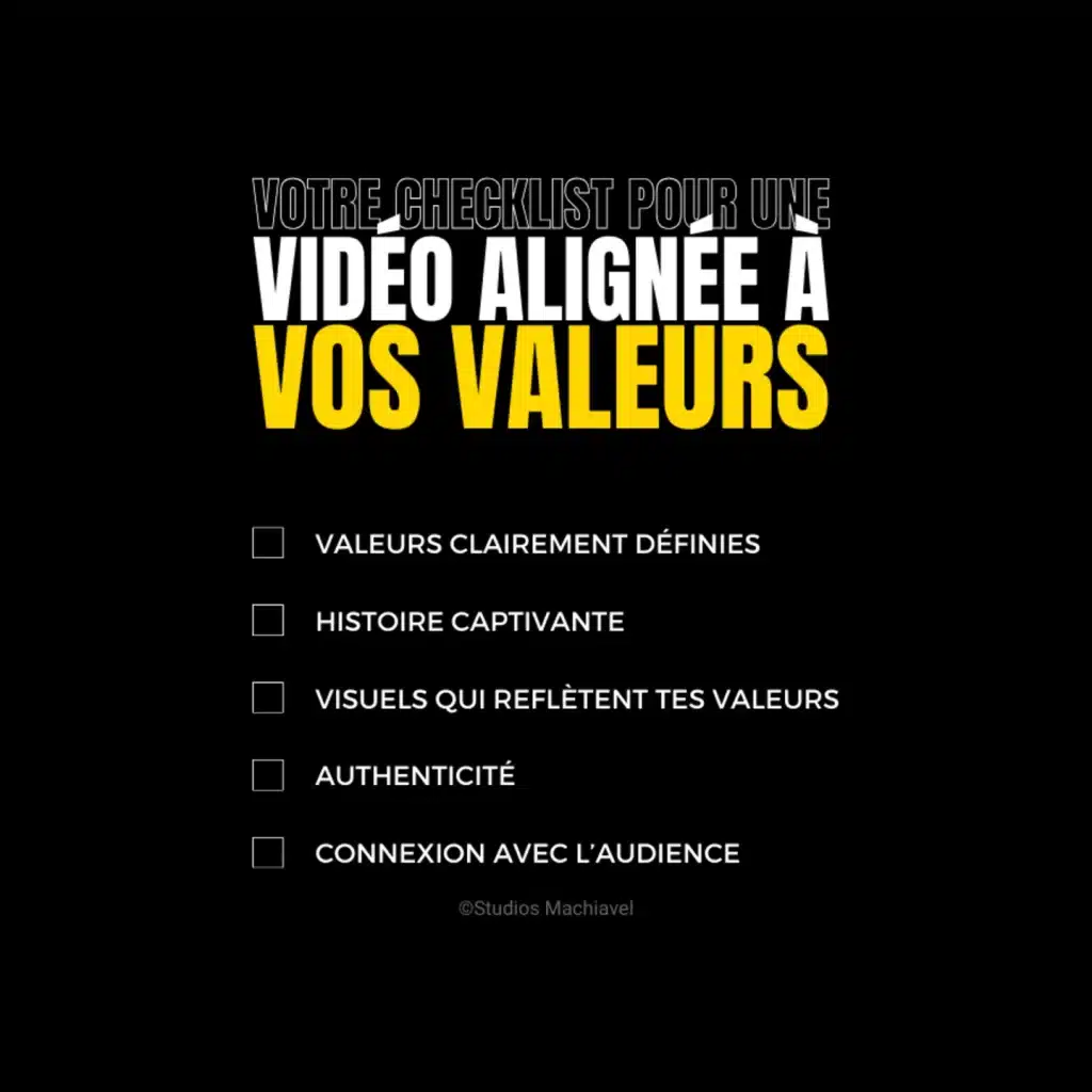 checklist pour valeurs de marque